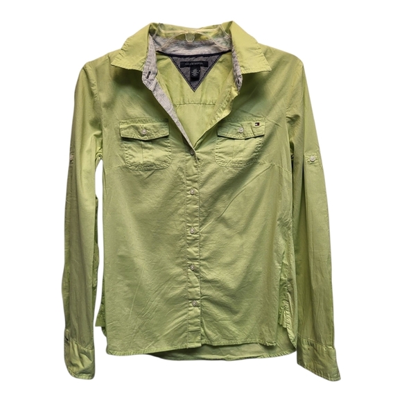 Tommy Hilfiger Light Green Button Down Shirt - Size S - Picture 1 of 4